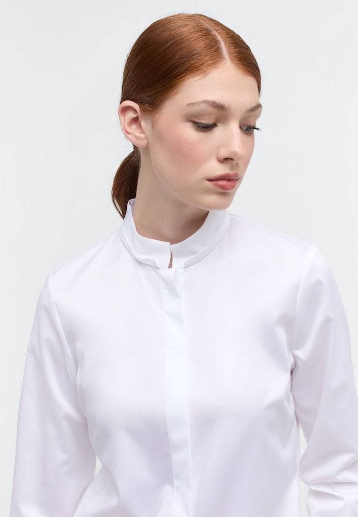 Satin Shirt Bluse Satingewebe Langarm