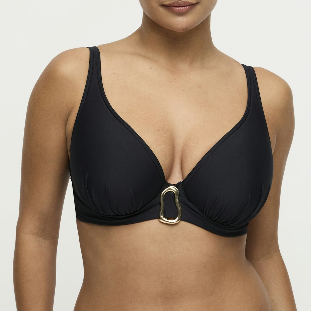 UVITA schwarz Unterlegtes Bikini-Top tief.
