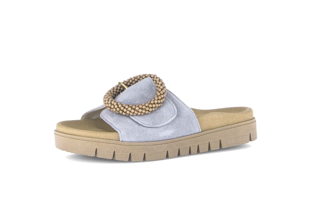 Pantoletten Rauleder blau