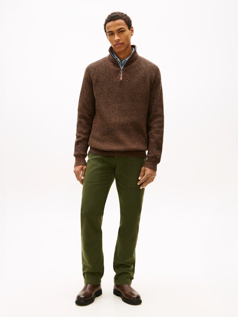 FISHERMAN RIB ZIP MOCK