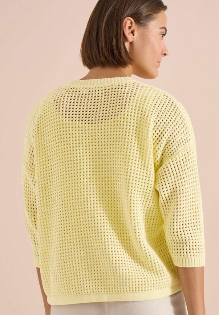 Kurzarm Pullover im Crochet-Look