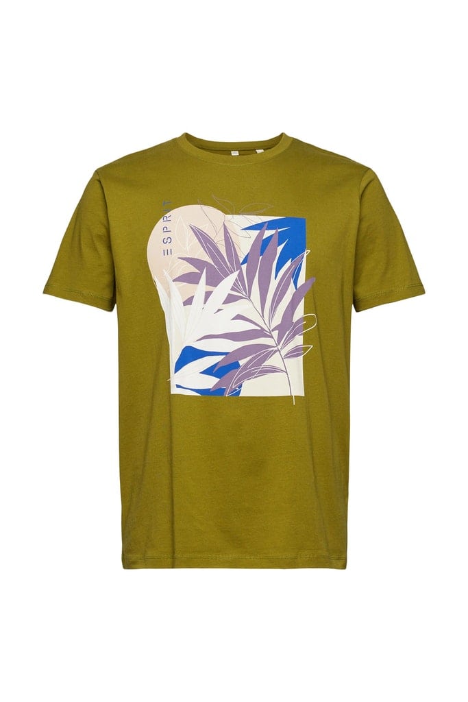 Jersey-T-Shirt mit Pflanzen-Print