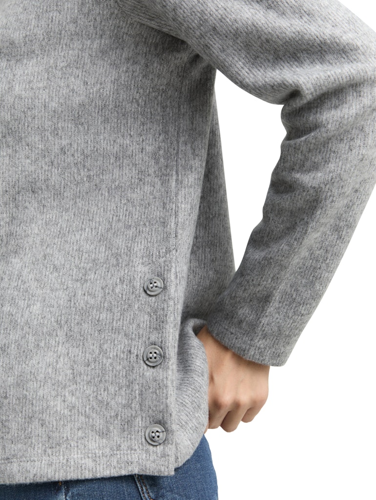 Soft-Touch Sweatshirt mit Knopf-Details