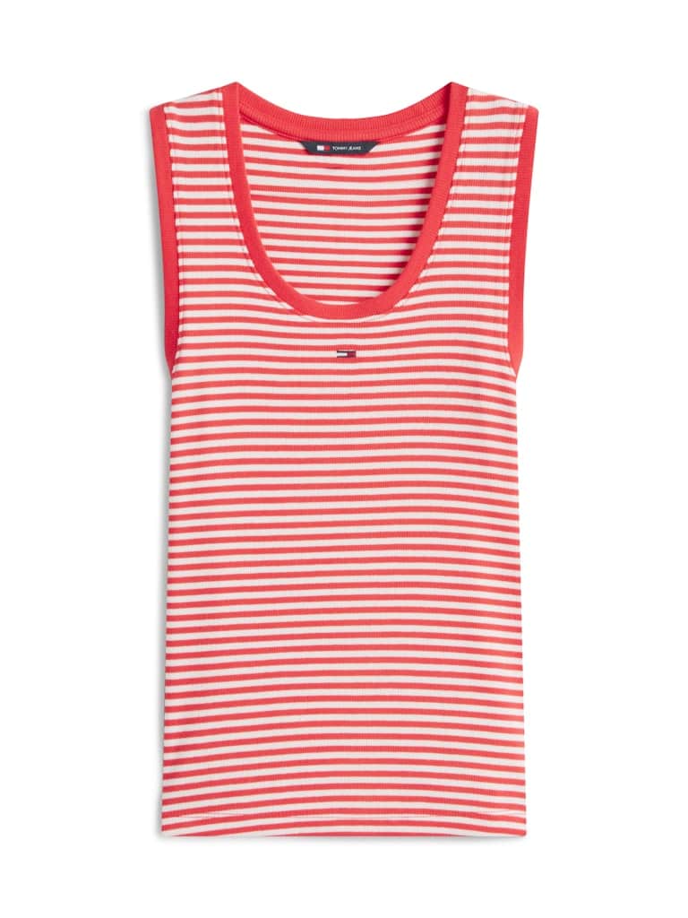 Ribbed Slim Scoop Neck Tank Top