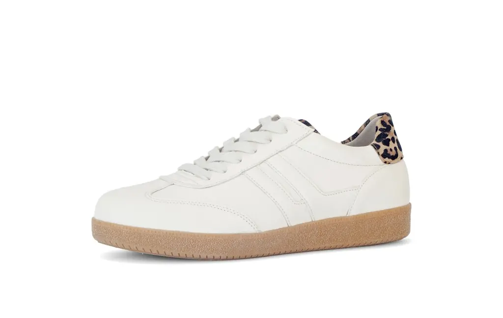 Sneaker low Materialmix Leder creme