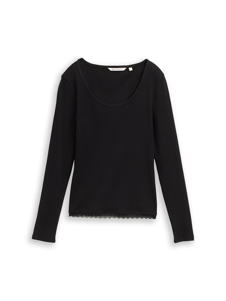 Langarmshirt mit Spitze