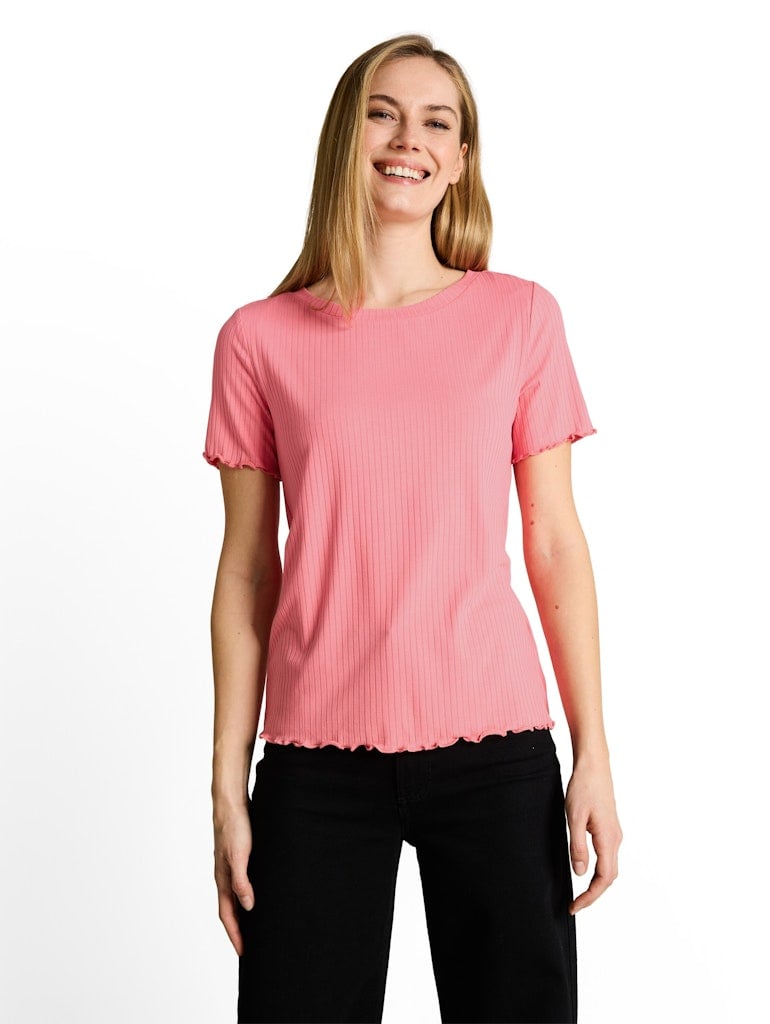 T-Shirt mit Rippstruktur