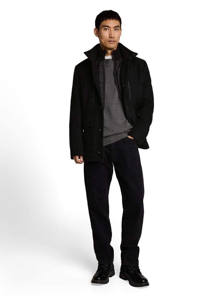 2-in-1 Wolljacke mit abnehmbarem Einsatz