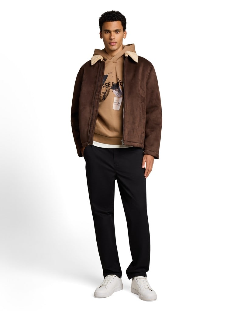 Relaxed Fit Jacke in Wildleder-Optik