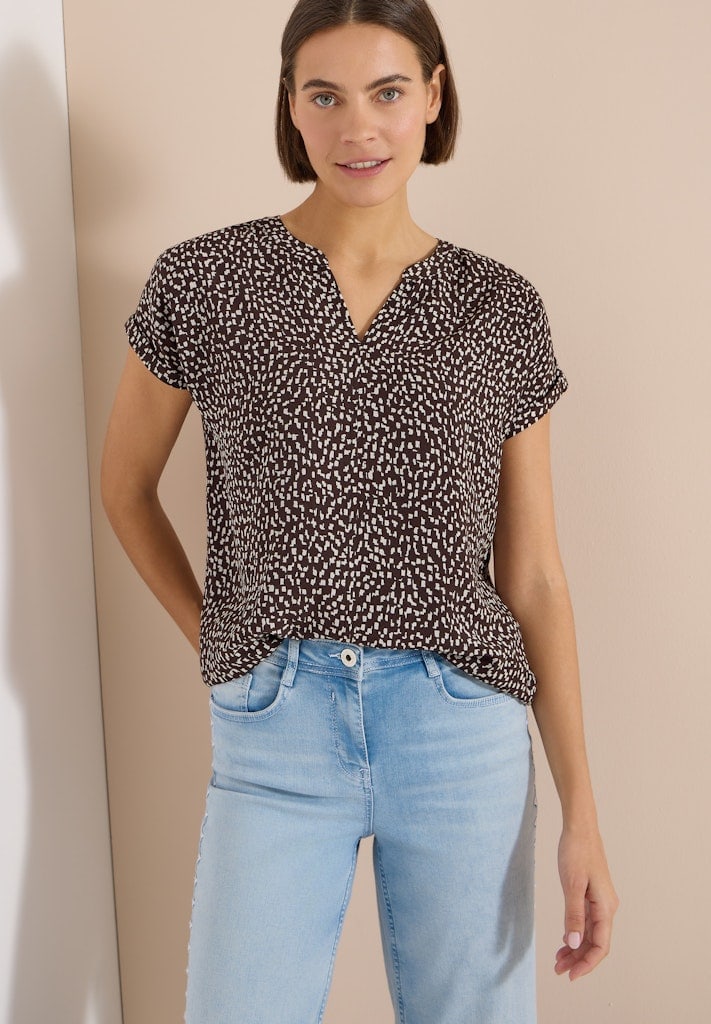 Dropped Shoulder Bluse mit Print