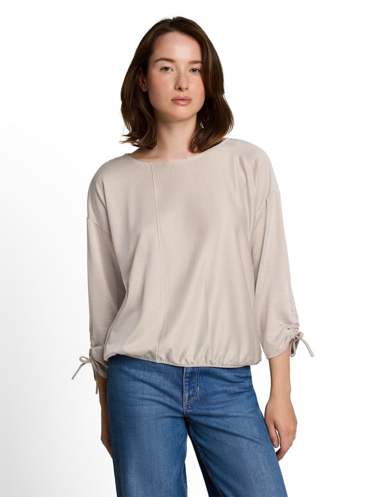 Loose Fit Langarmshirt mit Raffärmeln