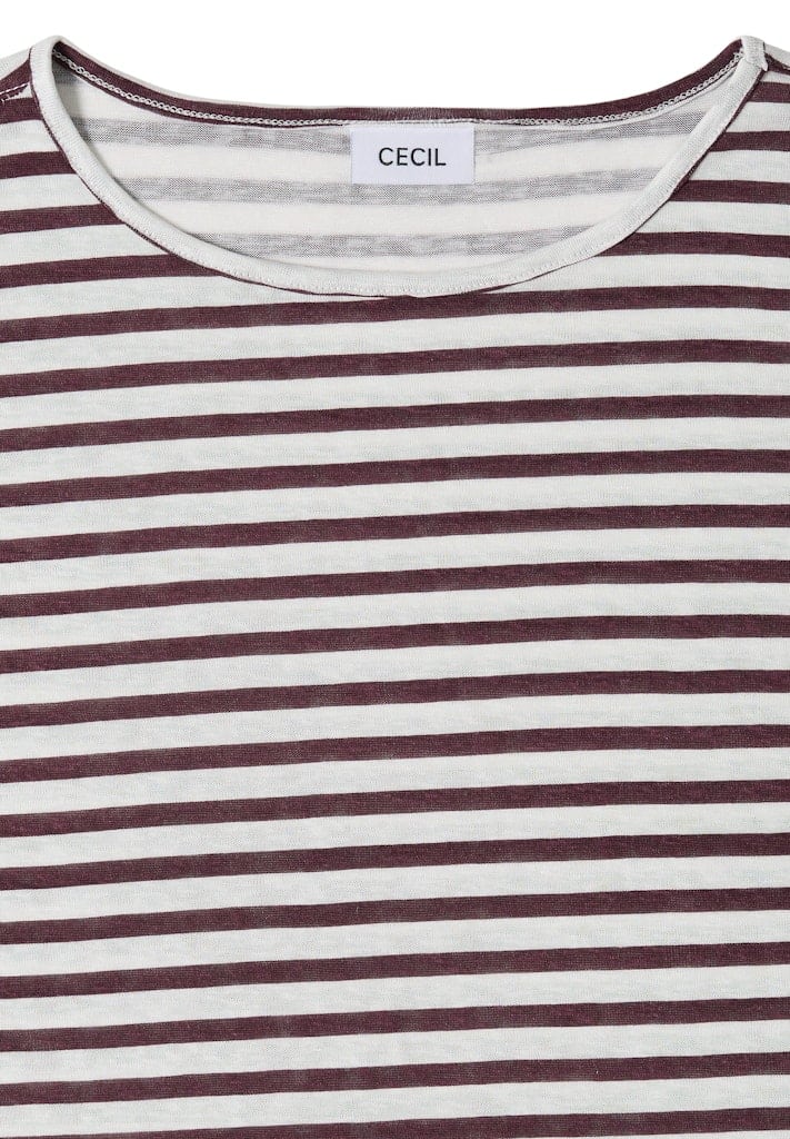 T-Shirt mit Boatneck und Streifen