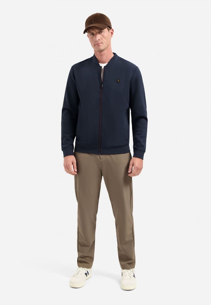 Sweater Full Zipper Pique Bomber