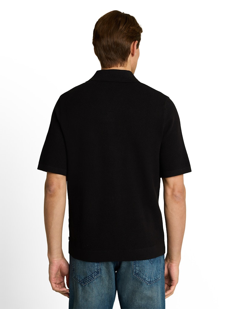 Piqué Strick-Poloshirt aus Baumwolle