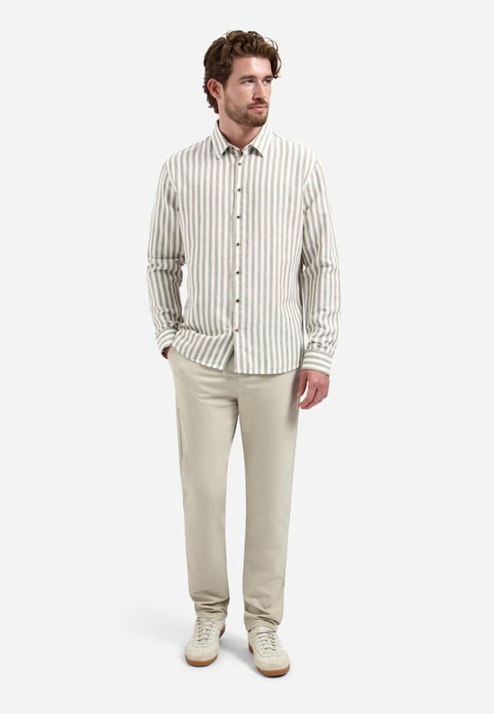 Shirt Vertical Big Stripe With Linen