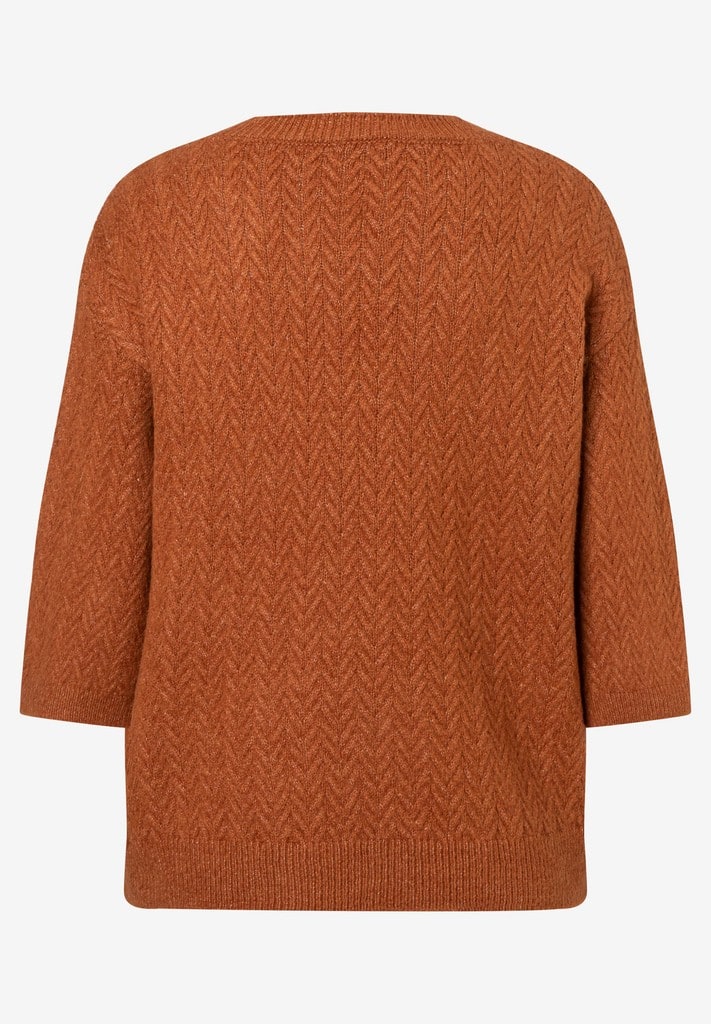 Kurzarm-Pullover mit Zopfstruktur