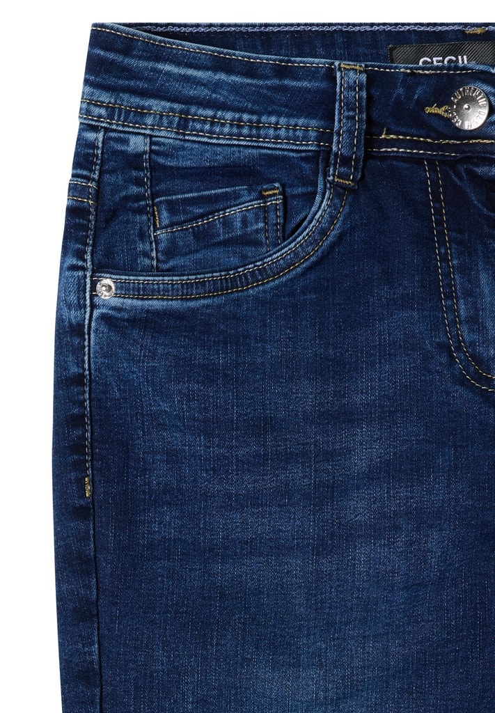 Mid Waist Straight Leg Jeans im Casual Fit
