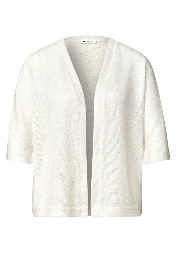 Kurzarm Jacke im Strick-Look mit Glitzer