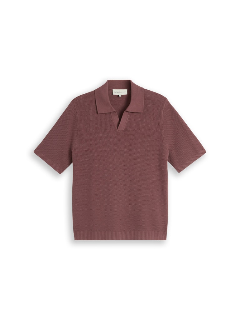 Piqué Strick-Poloshirt aus Baumwolle