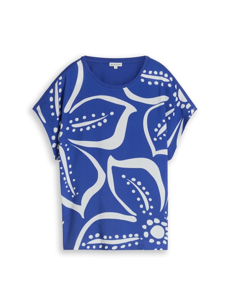 T-Shirt im Material-Mix