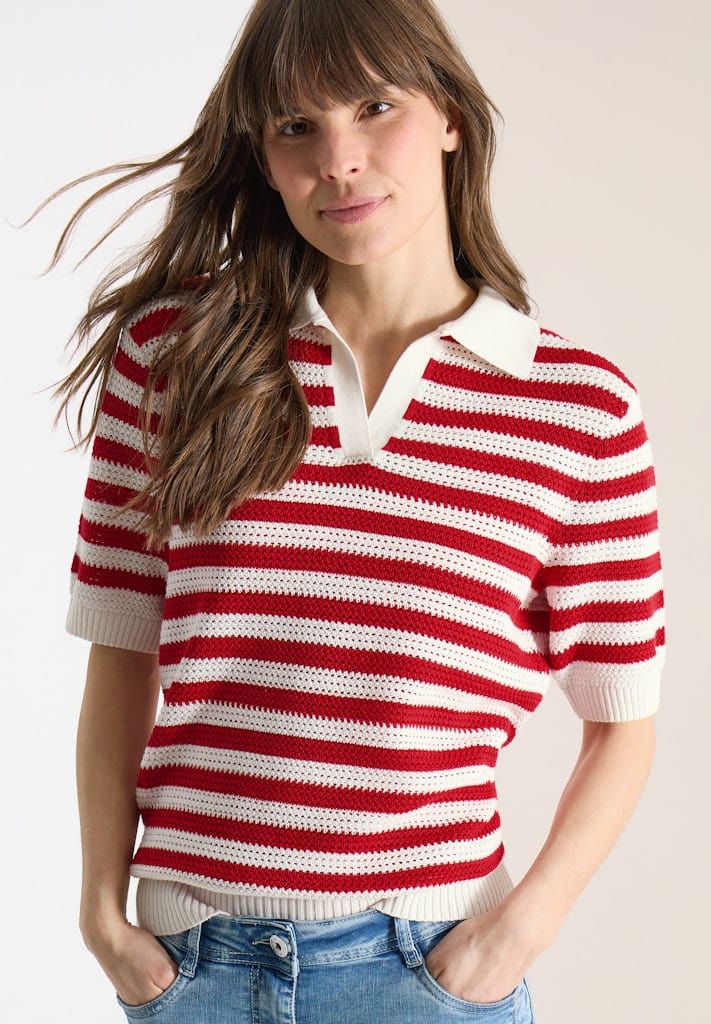 Kurzarm Poloshirt in Mesh-Qualität