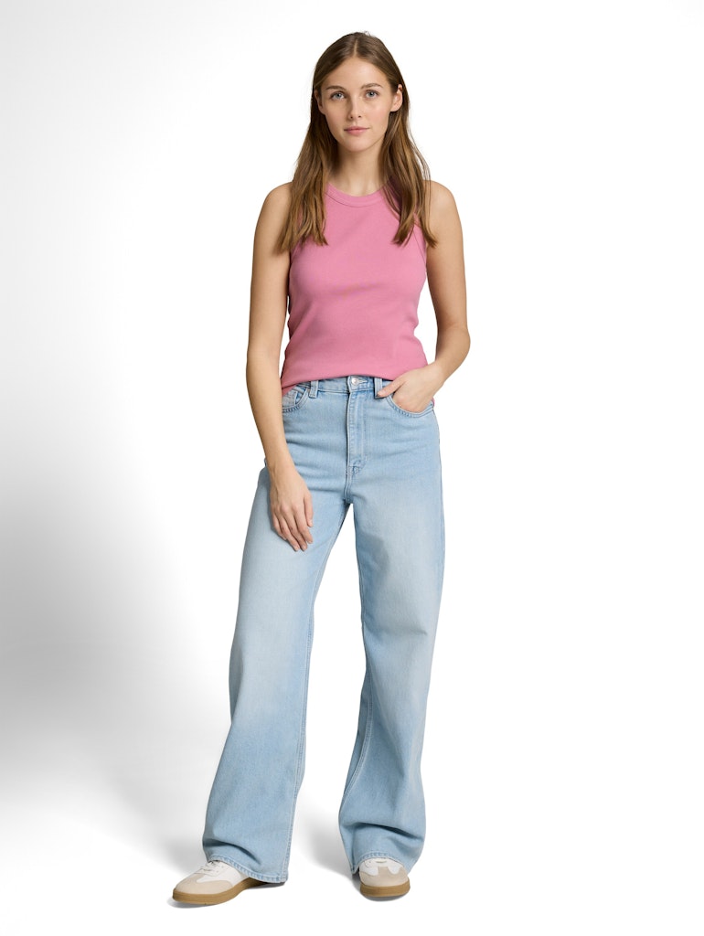 Slim Fit Top mit Rippstruktur