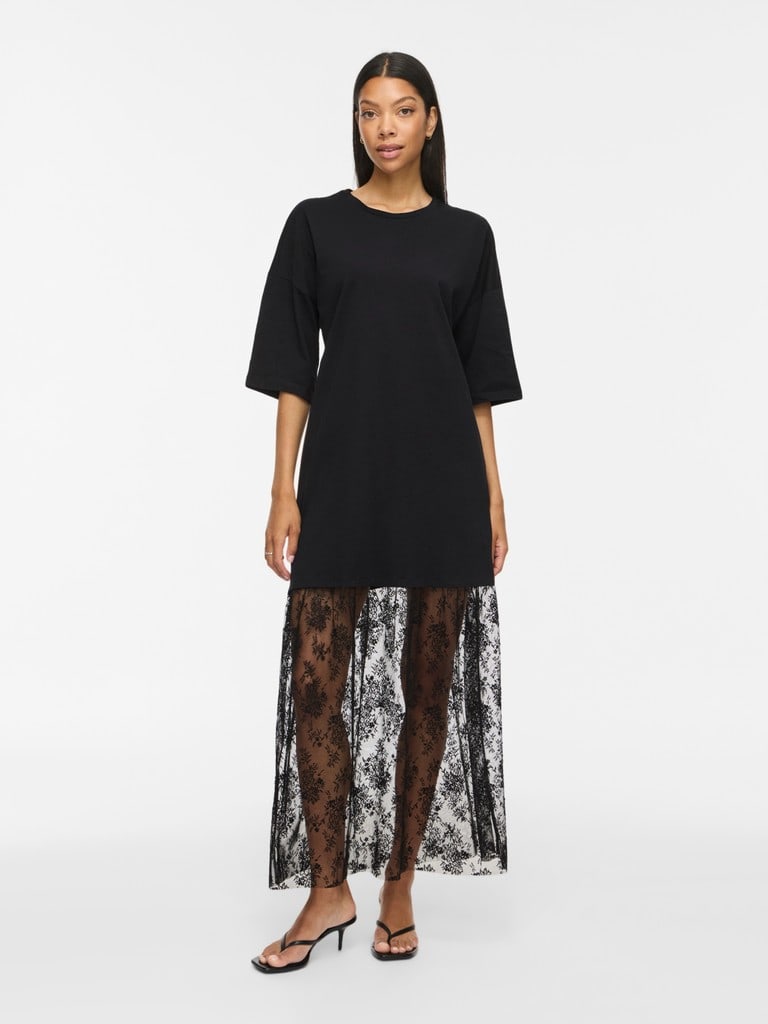 VIKATA S/S OVERSIZE LACE DRESS /LN