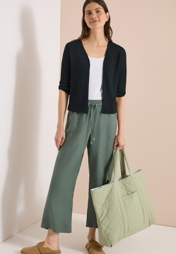 Offene 3/4-Arm Jacke im Ajour-Look