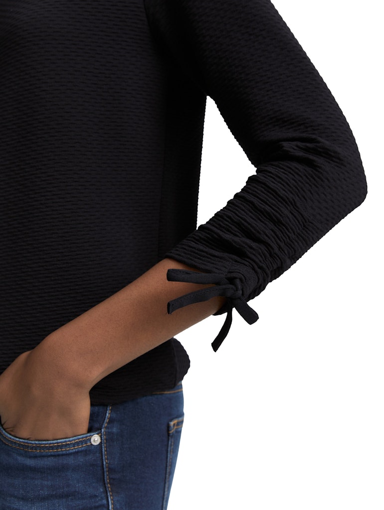 Slim Fit Sweatshirt mit Raffärmeln