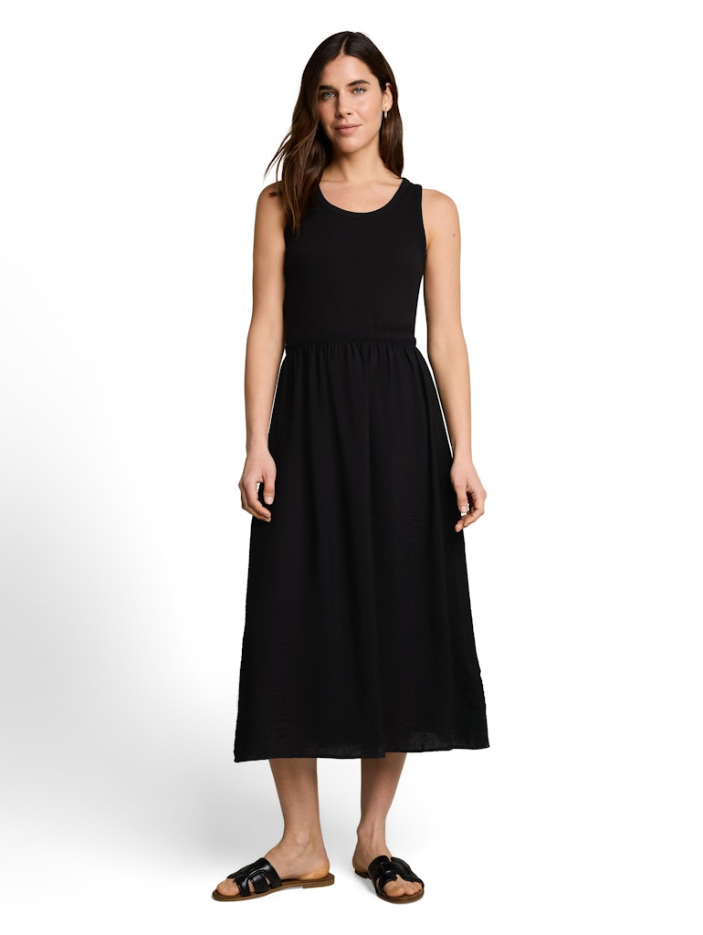 2-in-1 Midi-Kleid im Materialmix
