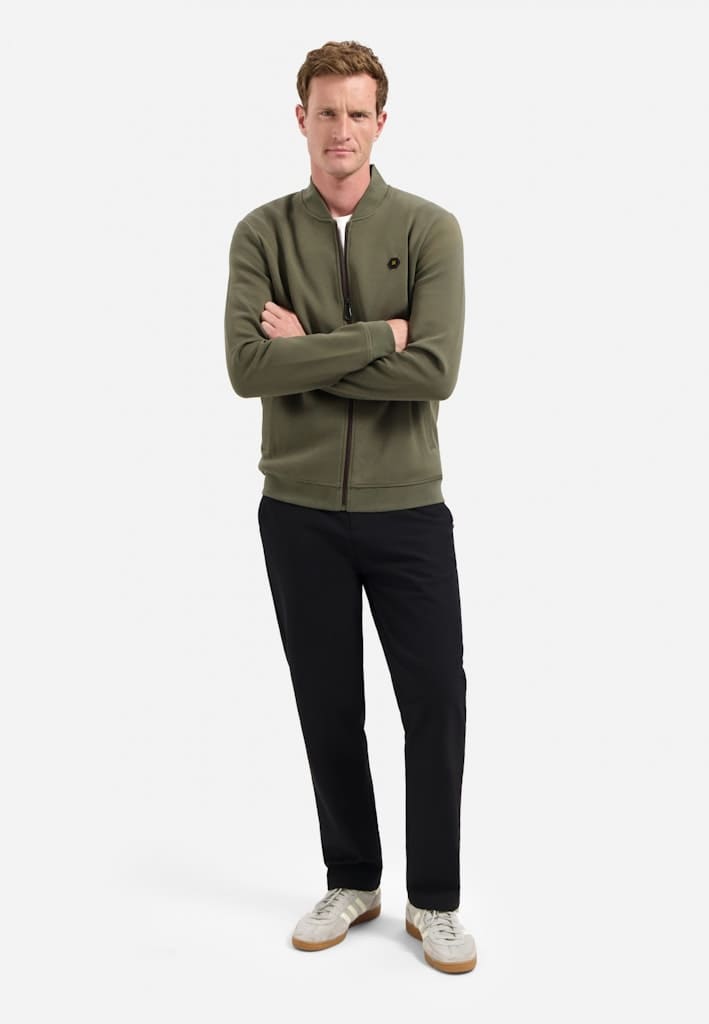 Sweater Full Zipper Pique Bomber