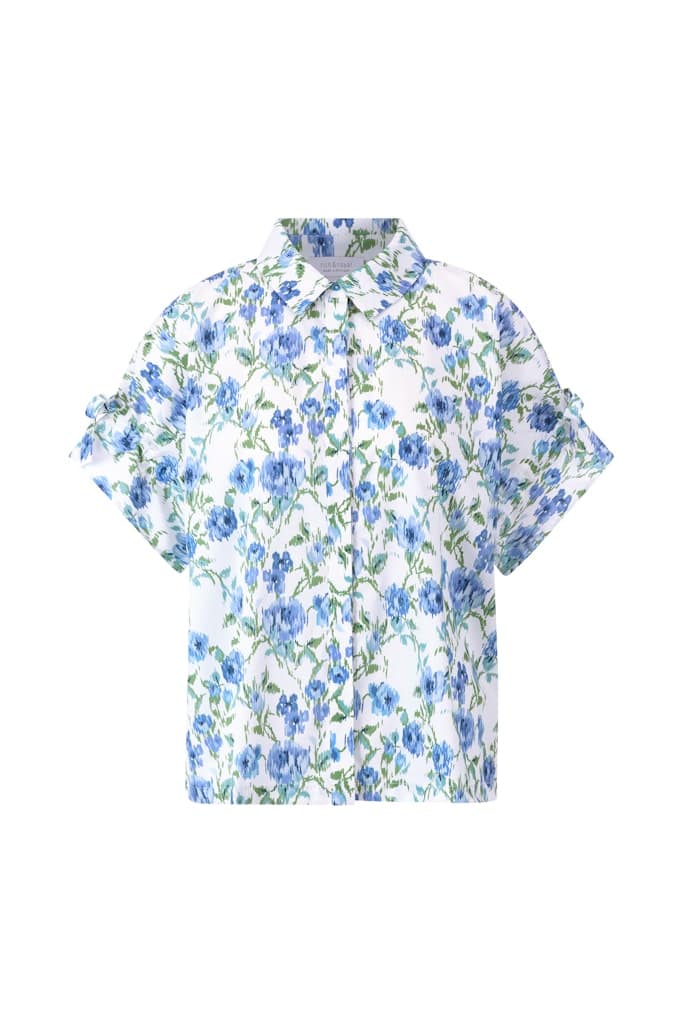 Printed cotton blouse with details
