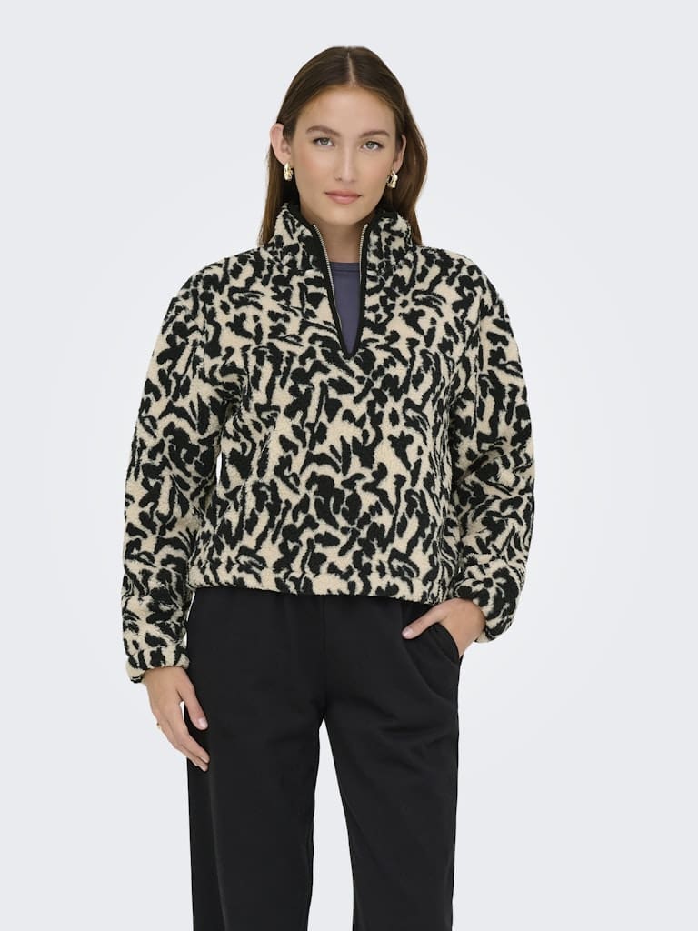 ONLNEW DALLAS L/S HIGHNECK ZIP SWT NOOS
