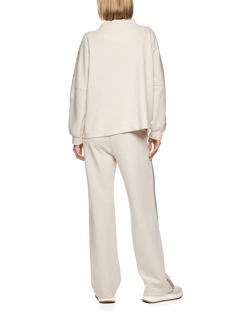 Oversize-Sweatshirt mit Hotfix-Steinen