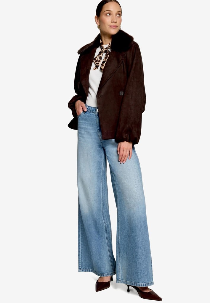 Jacke in Velourslederoptik