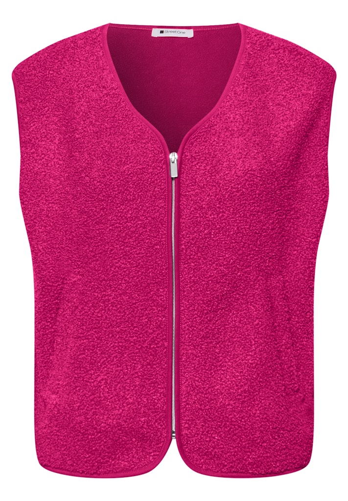 Weste mit V-Neck aus Teddy-Material