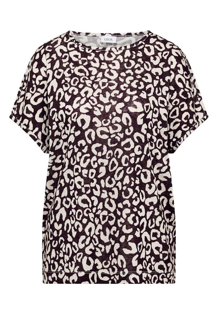 Shirt im Leinen-Look mit Leo-Print