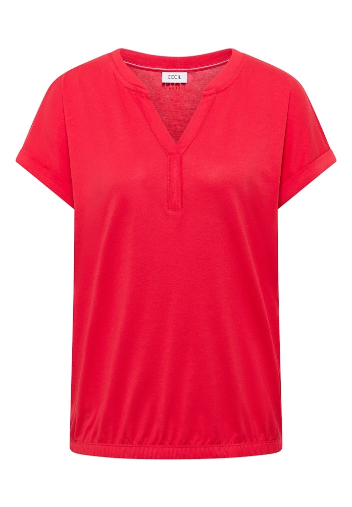 Shirt mit Split Neck im Tunika-Look