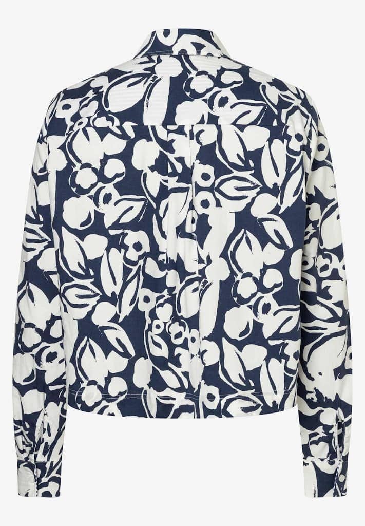 Kurze Baumwoll-Bluse mit Print