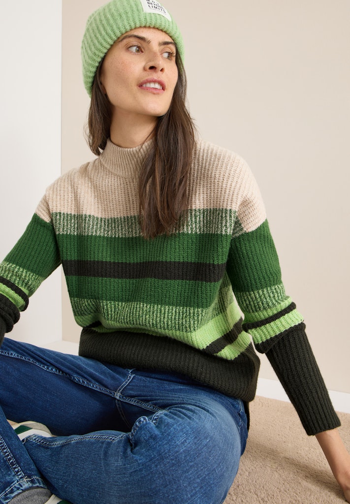 Gestreifter Mouliné Pullover