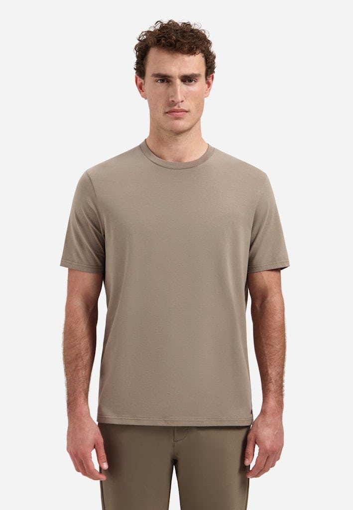 T-Shirt Crewneck Solid Basic Stretch