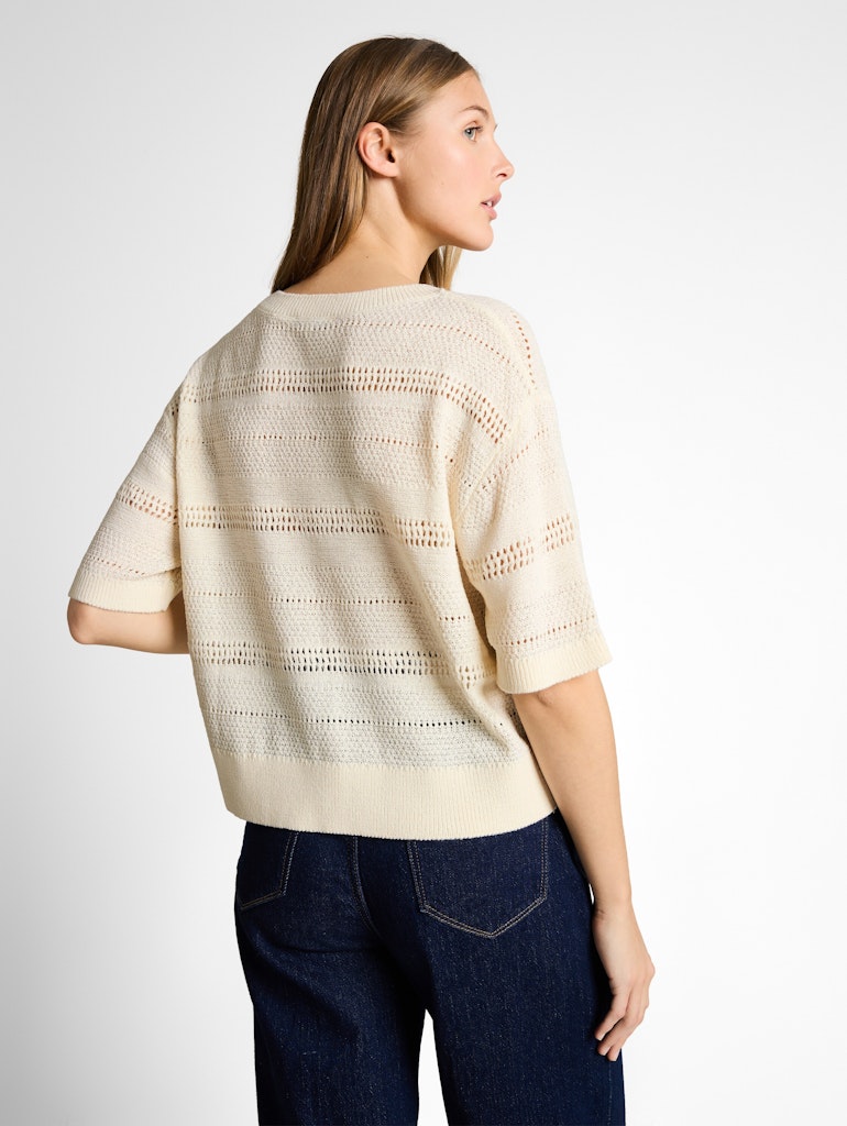 Relaxed Fit Strickpullover mit Lochmuster