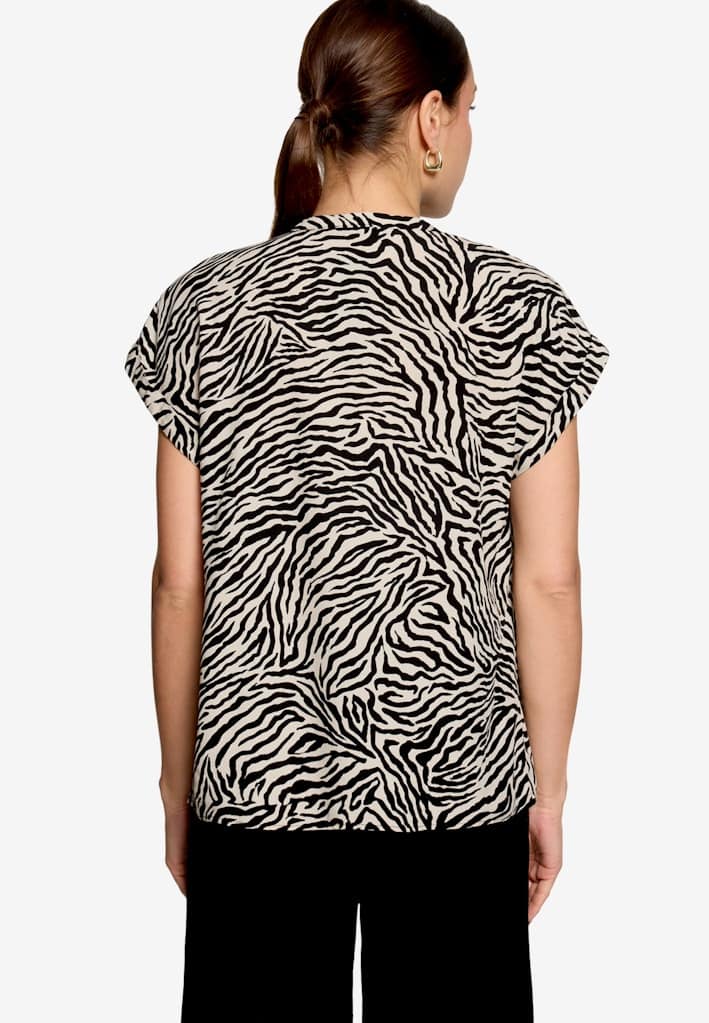Schlupfbluse mit Zebraprint