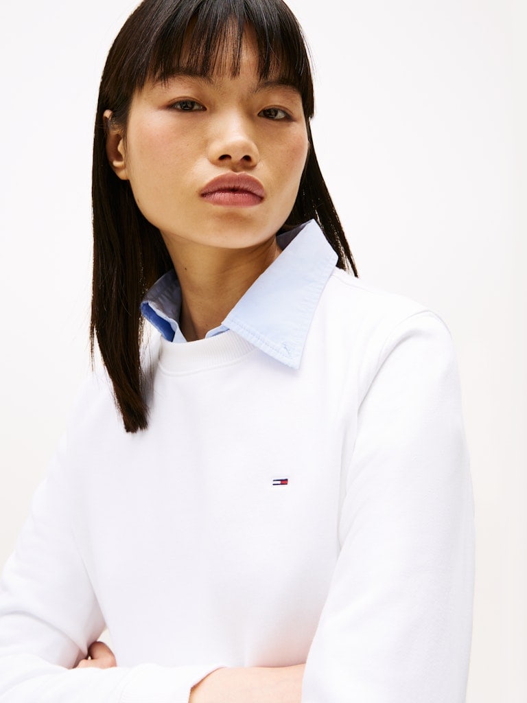 Flag Embroidery Brushed Fleece Sweatshirt