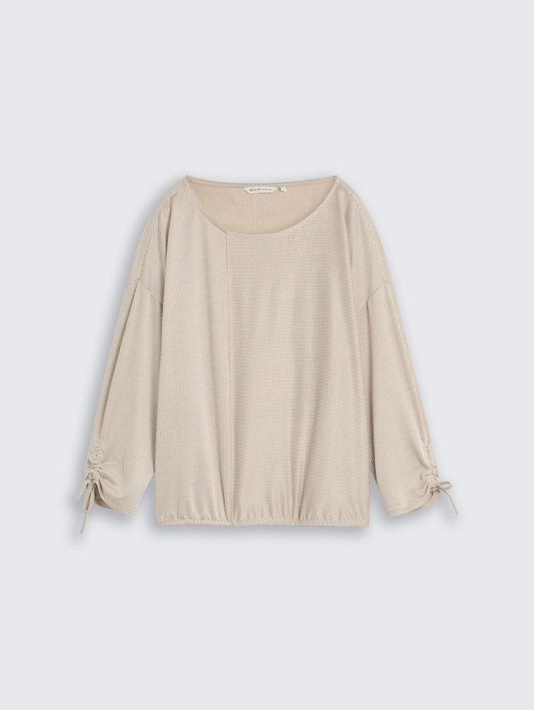 Loose Fit Langarmshirt mit Raffärmeln