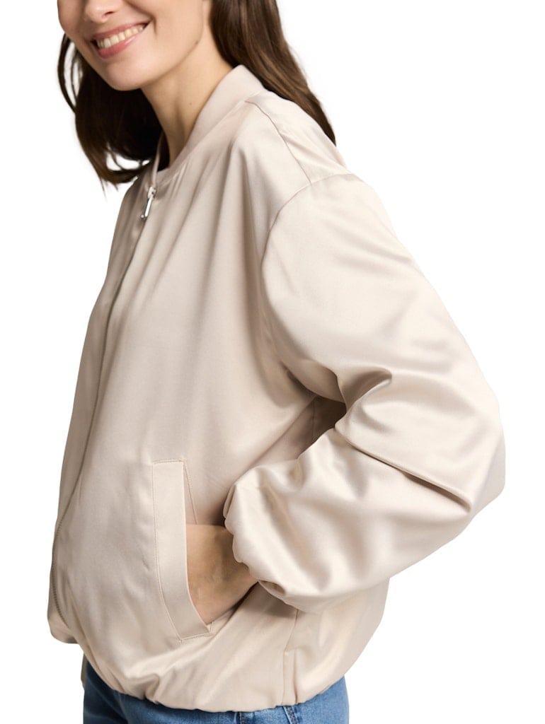 Satin Blouson Jacke mit Bomberkragen