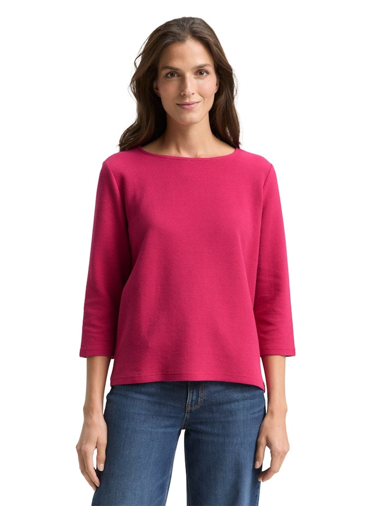 Langarmshirt mit Ottoman-Struktur