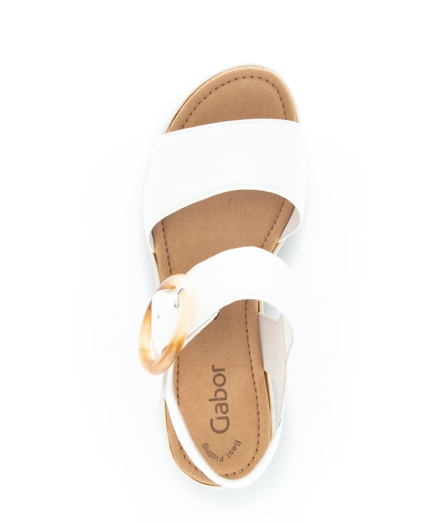 Plateau Sandalen Glattleder creme