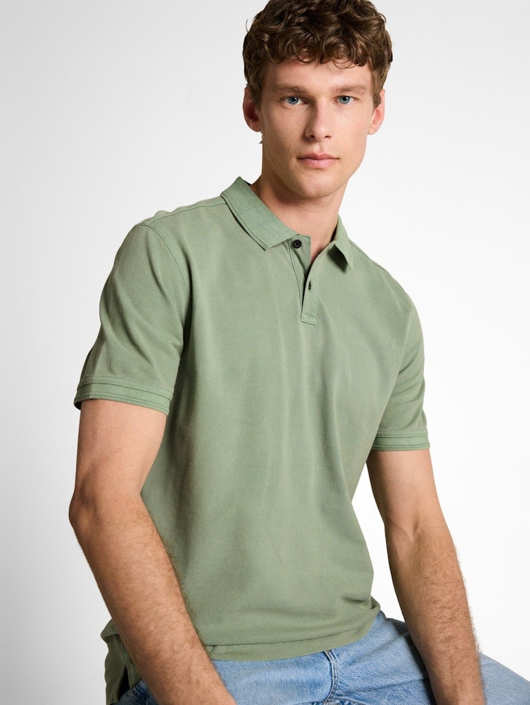 Piqué Poloshirt im Washed Look