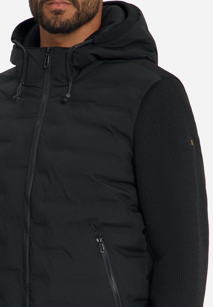 Jacket Short Fit Sealed Hooded Knitted Mix